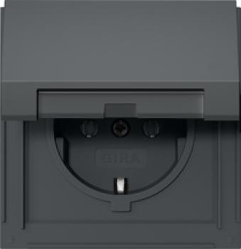 GIRA Steckdose mit Klappdeckel SCHUKO 445467 TX 44 Farbe: Anthrazit